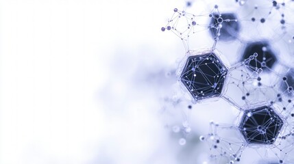 Naklejka premium Abstract Network Hexagonal Molecular Structure Science Technology Data Connection Back