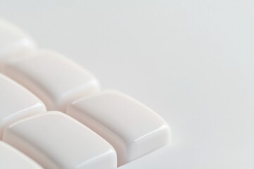 Minimalist composition showcasing smooth white tiles creating an