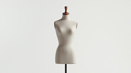 A mannequin is standing on a white background