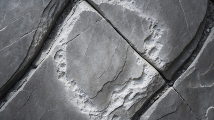 A stone surface with rough layers and cracks, suitable for natural backgrounds, design, and visualization of geological processes