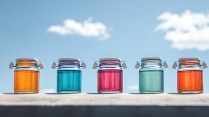 Colorful Glass Jars  DIY Crafts  Upcycled  Eco Friendly  Vibrant Hues  Sunny Day  Summer