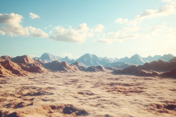 Naklejka premium Majestic Desert Landscape Red Rock Formations Under a Vast Sky