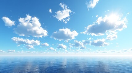 Obraz premium Calm Ocean Under a Clear Sky