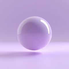 Lavender Sphere Abstract 3D Render of a Glossy Orb on a Soft Purple Background