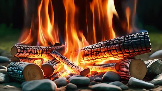 feu de camp dans une for&ecirc;t