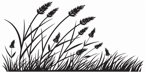Grass  With Isolated vector image with white  Background.