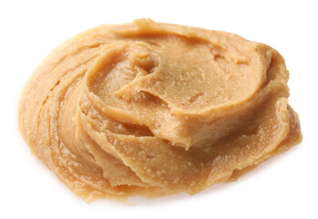 Sample of tasty nut butter isolated on white