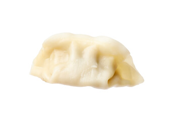 One fresh gyoza dumpling isolated on white