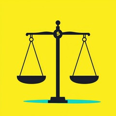 A black and white scale with a dollar sign on top