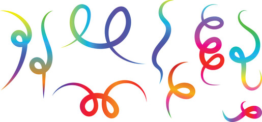 Colorful Streamers Celebration: a vibrant display of swirling, ribbon-like streamers in a spectrum of colors, exuding a festive and joyful vibe, ideal for celebrations and events.