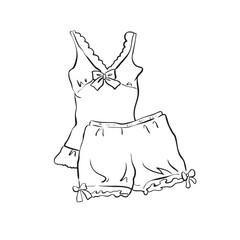 Hand drawn girl sleepwear vector