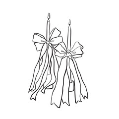 Whimsical candle with bows clip art