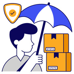 Editable design icon of parcel insurance