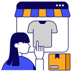 Unique design icon of buy shirt online