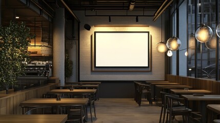 Modern Cafe Interior Design: Evening Ambiance