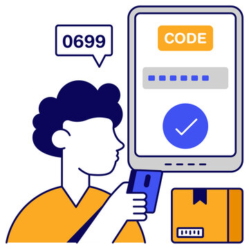 Editable design icon of mobile pincode