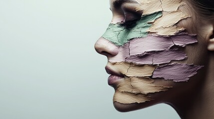 Abstract Face Mask  Skincare  Beauty  Renewal  Texture  Art