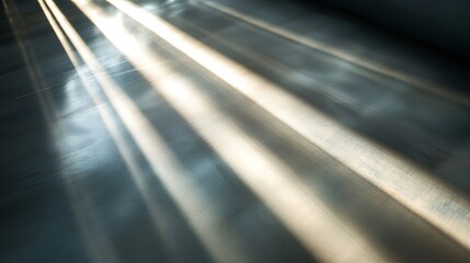 A close-up of sun rays reflecting off a metal surface.