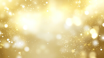 Dreamy Background of Softly Blurred Golden Bokeh Lights, Creating a Warm, Festive, and Elegant Atmosphere.