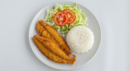 rice fish and vegetables