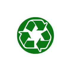 Recycling symbol in green color representing sustainability and eco-friendliness 