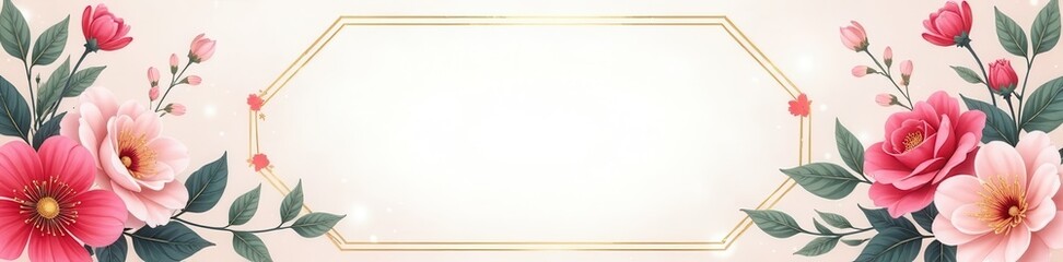 Elegant floral wreath wedding invite template, graphic, script