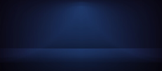 Dark Blue Studio Background with Spotlight