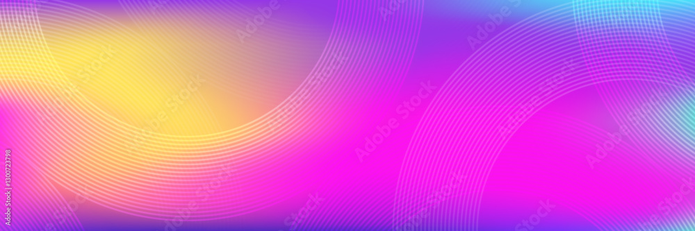 Poster Vibrant Abstract Gradient Background with Curved Lines
