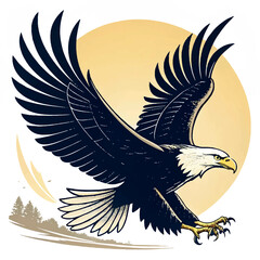 a-bold-and-simple-eagle-silhouette-in-flight--vector