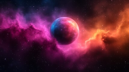 Fototapeta premium Cosmic Planet Nebula Space Scene Celestial Wonder