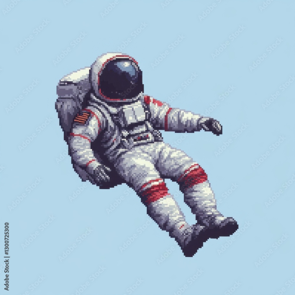 Canvas Prints pixelated astronaut floating in space