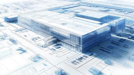 Modern Industrial Building Blueprint Design