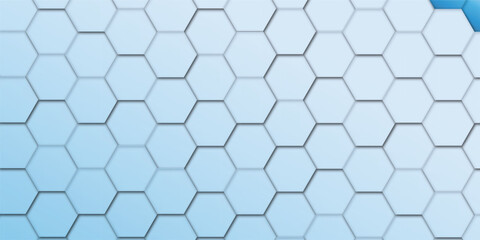 Geometric technology sky blue color hexagon background. Abstract vector illustration Science technology and medical concept hexagon on transparent background.
