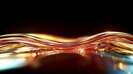 Abstract Golden Liquid Flow  Modern Design Texture