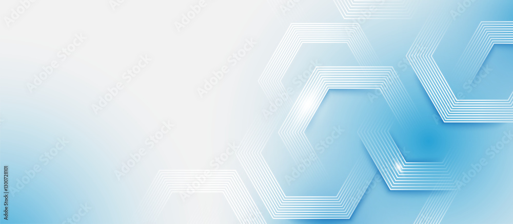 Poster abstract blue hexagonal technology background