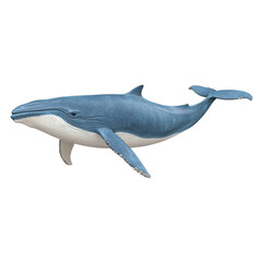 Fototapeta premium detailed blue whale swimming gracefully in ocean, showcasing its massive size and unique features
