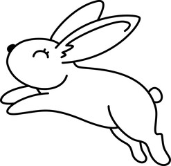 Hand drawn easter rabbit cartoon doodle	