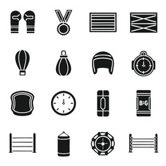 Professional Boxing Icons Pixel Perfect Vector Design