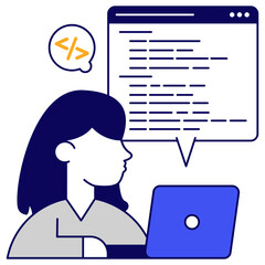 Unique design icon of web coding