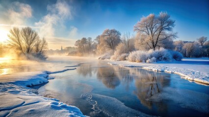 Frozen Ice River Landscape