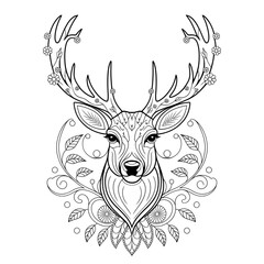Deer in white backroud
