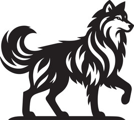 Fototapeta premium wolf vector illustration, wolf clipart vector, wolf silhouette logo vector, wolf vector black and white background full body