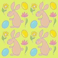 rabbit, bunny, easter, animal, vector, cartoon, card, illustration, baby, design, egg, hare, cute, happy, holiday, pet, toy, love