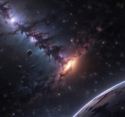 Fototapeta premium Galaxy Outer Space Starry Background at Night, galaxy, astronomy, shining stars