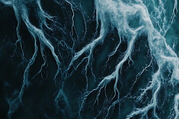 Aerial View of a River Delta's Intricate Network of Channels