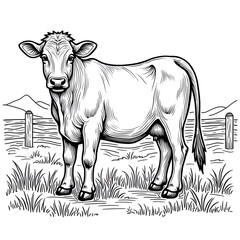 Fototapeta premium black and white cow