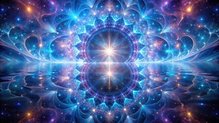 Obraz premium Mystical Fractal Reflection, cosmic vibes, optical illusion