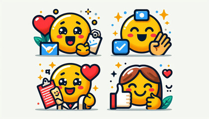 Fototapeta premium Unseen before—these unique emoticons redefine online expressions.
