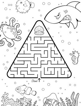 Find the differences visual puzzle - under water. Find the five differences between the two pictures