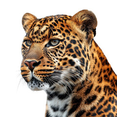 Naklejka premium Dominant Leopard Close-Up Isolated on Transparent Background, PNG